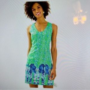 Lilly Pulitzer Costa Verde Elephant Print Tandie Shift  Dress